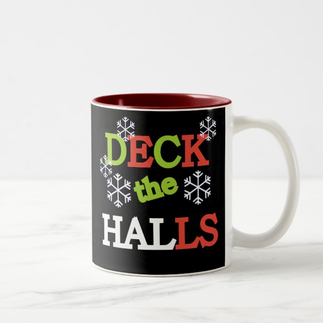 Deck the Halls Two-Tone Coffee Mug (Right)