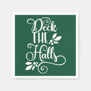 deck the halls Typography Holidays Napkin