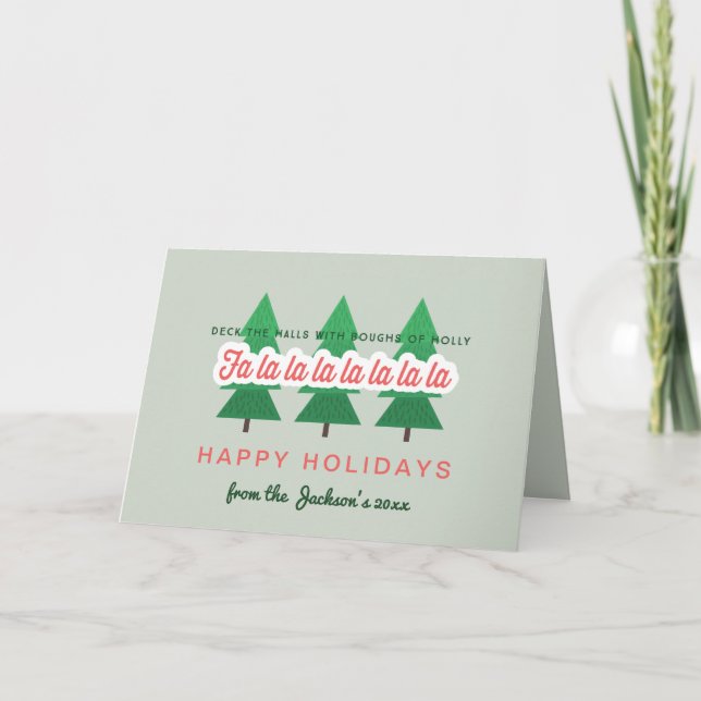 Deck the halls with boughs of holly holiday card (Front)