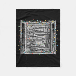 Deck The Halls With Guns &amp; Ammo (on Back)  Fleece Blanket