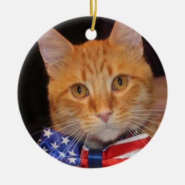 Deck the Halls with Mister President! Ceramic Ornament (Front)