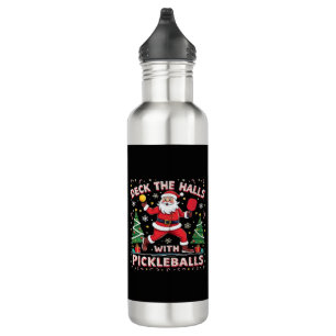 Deck The Halls With Pickleballs  710 Ml Water Bottle