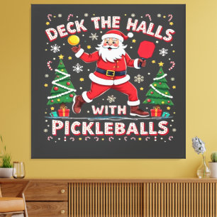 Deck The Halls With Pickleballs  Canvas Print