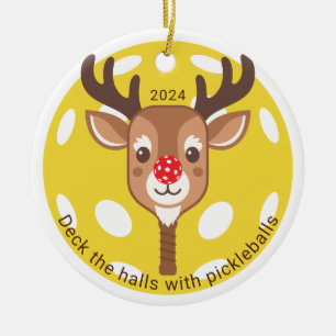 Deck the Halls with Pickleballs Ornament