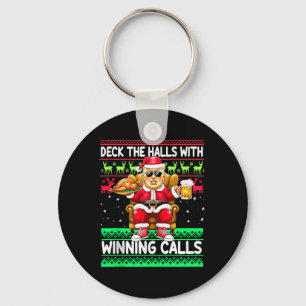 Deck The Halls With Winning Calls – Trump Santa Ch Keychain