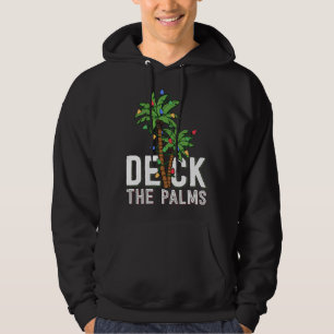 Deck The Palm Tree Lights Tropical Hawaii Family C Hoodie