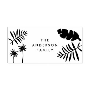 deck the palms christmas tropical modern design self-inking stamp
