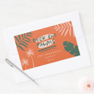 deck the palms christmas tropical modern sticker