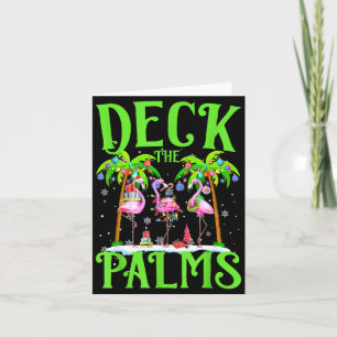 Deck The Palms Flamingo Trocal Christmas Lights Pa Card