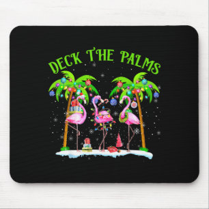 Deck The Palms Flamingo Trocal Christmas Lights Pa Mouse Pad