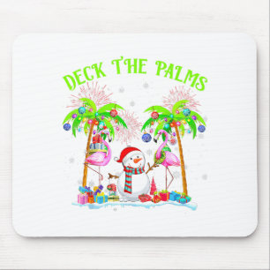 Deck The Palms Flamingo Trocal Christmas Lights Pa Mouse Pad
