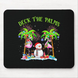 Deck The Palms Flamingo Trocal Christmas Lights Pa Mouse Pad