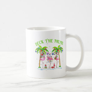 Deck The Palms Flamingo Tropical Christmas Lights  Coffee Mug