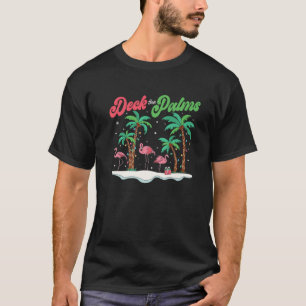 Deck the Palms Flamingo Tropical Christmas Lights  T-Shirt