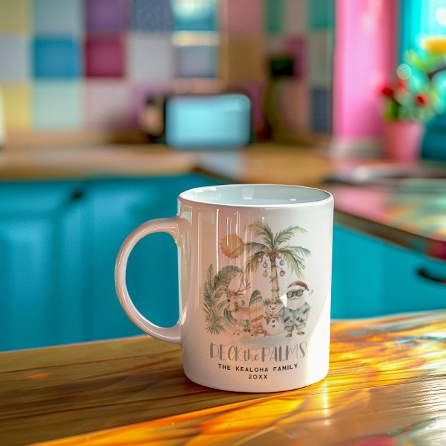 Deck the Palms | Fun Tropical Christmas  Coffee Mug (Creator Uploaded)
