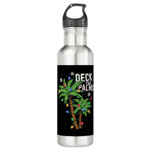 Deck The Palms Tropical Hawaii Christmas Palm 710 Ml Water Bottle