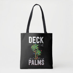 Deck The Palms Tropical Hawaii Christmas Palm  Tote Bag