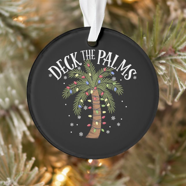 Deck The Palms Tropical Hawaii Christmas Palm Tree Ornament (Tree)