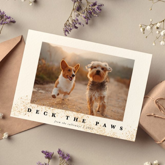 Deck The Paws Cute Pet Photo Christmas Holiday Card (Creator Uploaded)