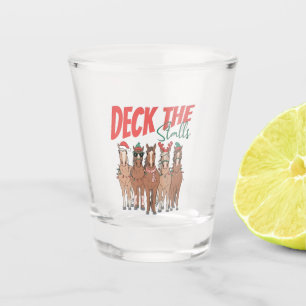 Deck the Stalls Funny Christmas Horse Lovers Shot Glass