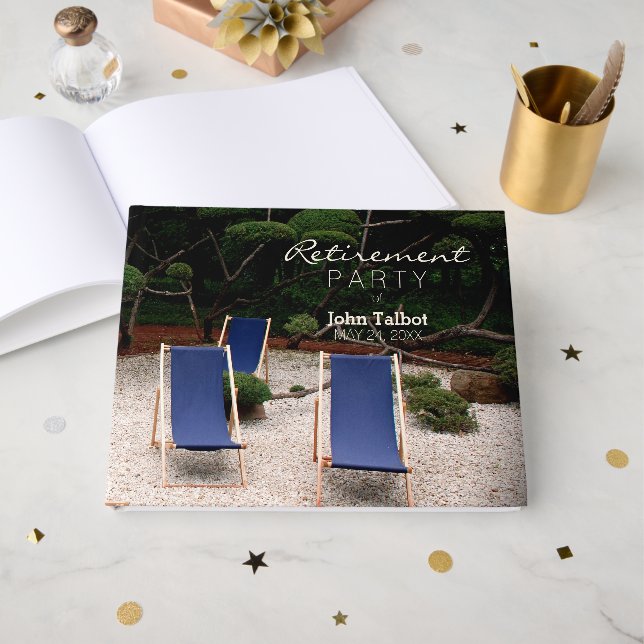 Deckchairs Personalized Retirement Guest Book 1 (Front Open)