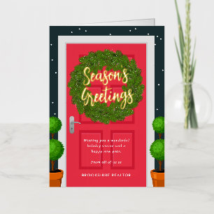 Decked Door REAL FOIL Business Holiday Card