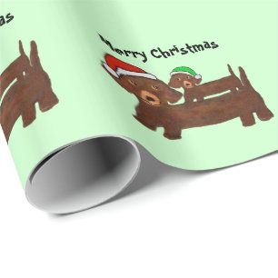 Decked Out Dachshunds Wrapping Paper