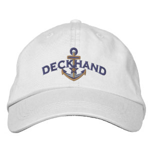 Deckhand Nautical Star Anchor Embroidery Embroidered Hat