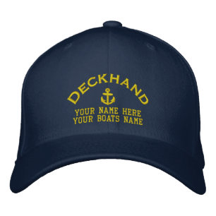 Deckhand sailing boat crew embroidered hat