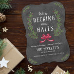 Decking New Halls | Chalkboard Holiday Moving Card<br><div class="desc">Send a Christmas message and let your loved ones know you have moved this holiday time. The design is easy to personalize with your own wording and your family and friends will be thrilled when they receive these fabulous change of address holiday cards.</div>