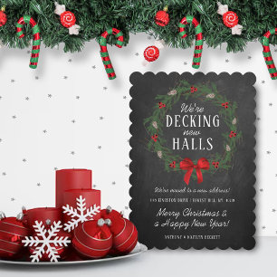 Decking New Halls   Chalkboard Holiday Moving Card