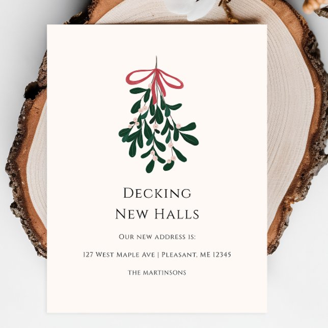 Decking New Halls Christmas Moving Announcement Postcard (Creator Uploaded)