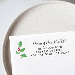 decking New Halls Festive Holly Return Address