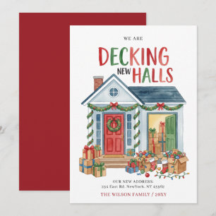 Decking New Halls New Address Moving Holiday Card