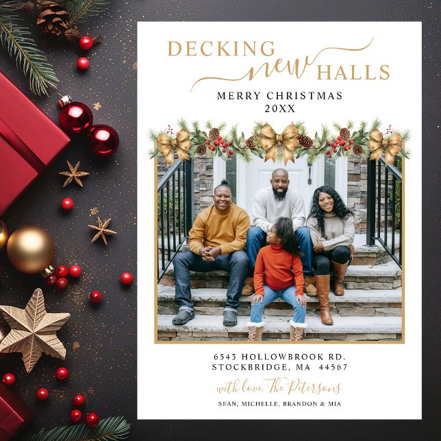Decking New Halls Photo Christmas New Home Moving Announcement (Creator Uploaded)