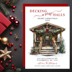 Decking New Halls Rustic New Home Christmas Moving Announcement