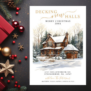 Decking New Halls Rustic New Home Christmas Moving Announcement