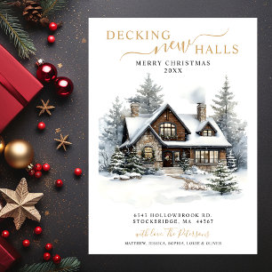 Decking New Halls Rustic New Home Christmas Moving Announcement