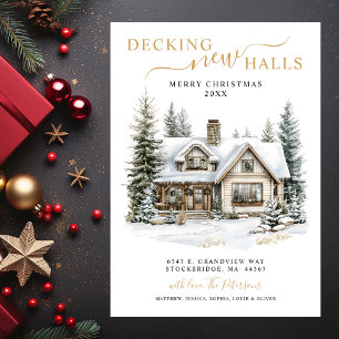 Decking New Halls Rustic New Home Christmas Moving Announcement