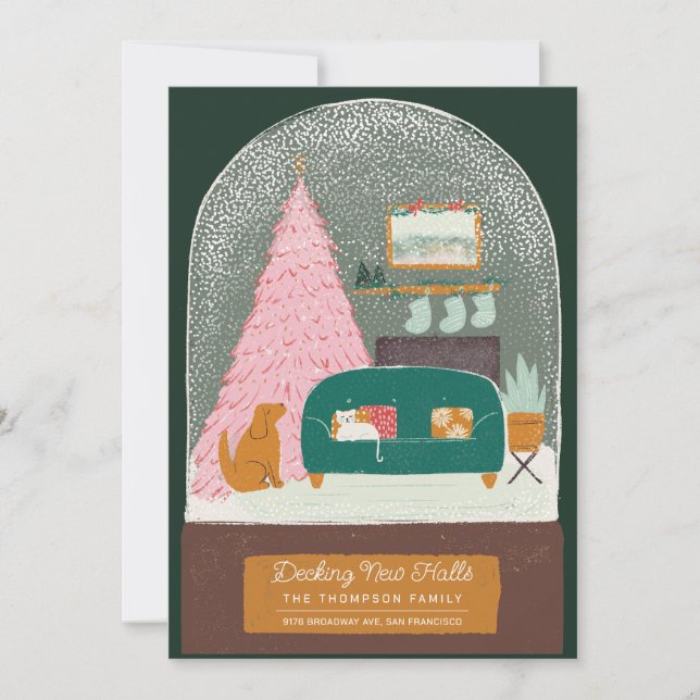 Decking New Halls Snow Globe Moving Announcement (Front)