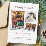 Decking New Halls We've Moved Christmas Moving Announcement<br><div class="desc">Announce your holiday move in style and with photos greetings card. Easily replace the photos with your favourite ones by clicking the "Personalize" button. Add your own wording to suit the occasion and completely change the background,  fonts and layout when you click the "Edit this in Design Tool" button.</div>