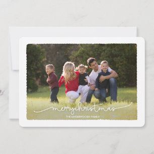 Deckle moderne Merry Chrismtas Carte photo