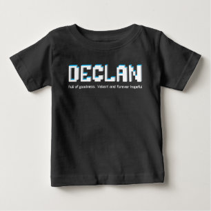 Declan boys name meaning pixels text baby T-Shirt