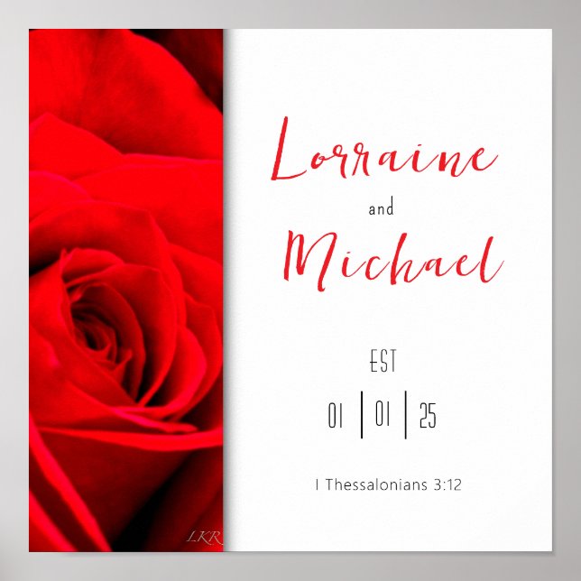 Déclaration d'amour Red Rose Carré Poster (Devant)