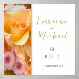 Déclaration d'amour Rose Jaune Poster Carré