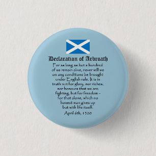 Declaration of Arbroath Scottish Independence 1 Inch Round Button