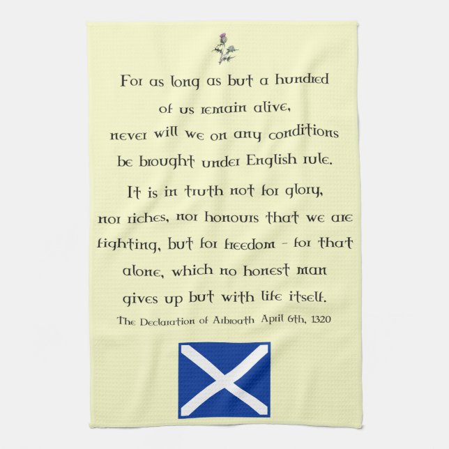 Declaration of Arbroath Scottish Tea Towel (Vertical)