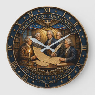 Declaration of Independence 250th Anniversary Large Clock