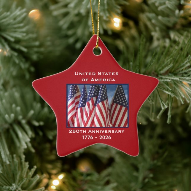 Declaration of Independence 250th Anniversary USA  Ceramic Ornament (Tree)