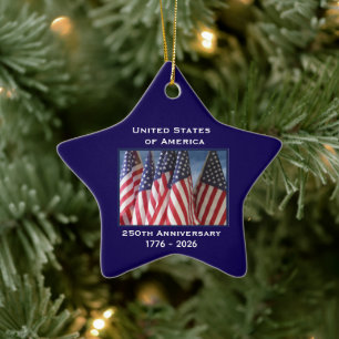 Declaration of Independence 250th Anniversary USA  Ceramic Ornament